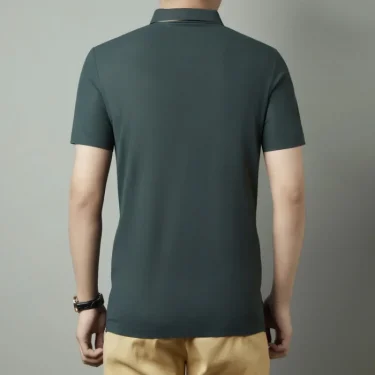 Men's New Polo Shirt Seamless Premium Luxury Cool Fabric Business Casual Golf Slim Fit Blouse Collar T-shirt 2