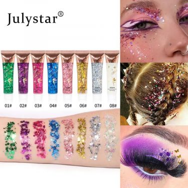 Body Glitter Gel Multifunctional Face Lip Hair Loose Sequins Flash Liquid Eyeshadow Festival Stage Makeup Decoration Cosmetics