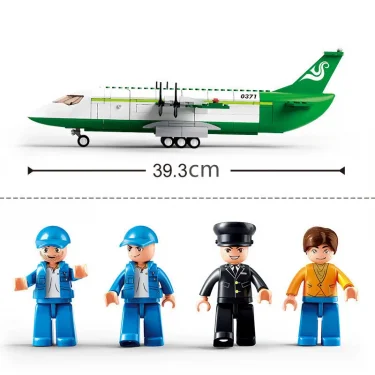 City Cargo Aircraft Plane Storage Airport Airbus Airplane Avion Technical Creative Building Blocks Educational Toys for Children 5