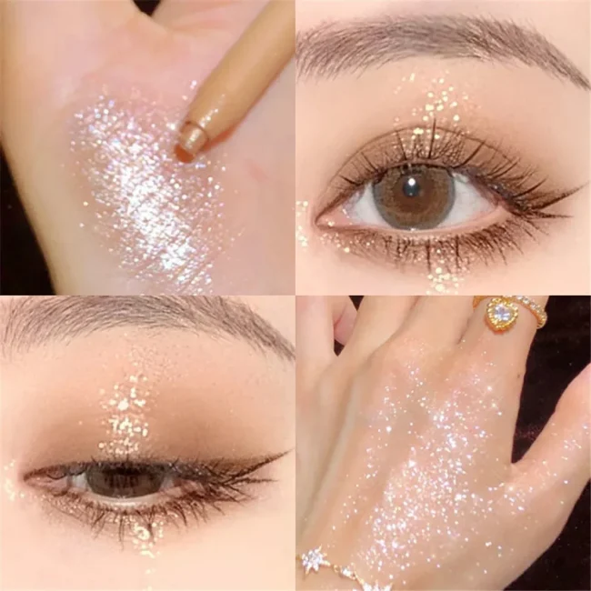 Sweet Mint Lying Silkworm Pencil Galaxy Glitter Eyeshadow Pen Long-lasting Waterproof Shiny Eyeliner Outline Pen Stick Makeup 2