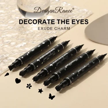 Dragon Ranee Double head Star Seal Eyeliner waterproof non-smudging novice heart plum embellished eye tail eyeliner 4