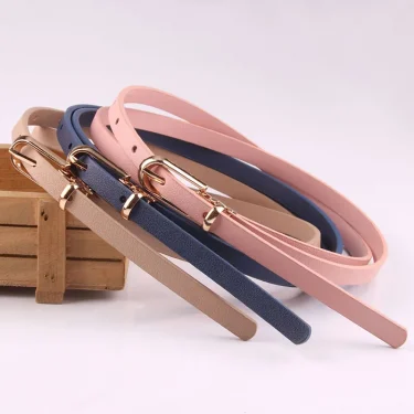 Multi-Color Thin Belts Pu Leather Waistband For Dress Sweater Jean Candy Colors Pin Buckle Waist Strap Casual Waist Belt 1