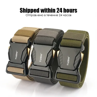 Official Genuine Elastic Belt for Men Alloy Buckle Quick Release Carbon Texture Military Tactical Belt Stretch Girdles Male 2