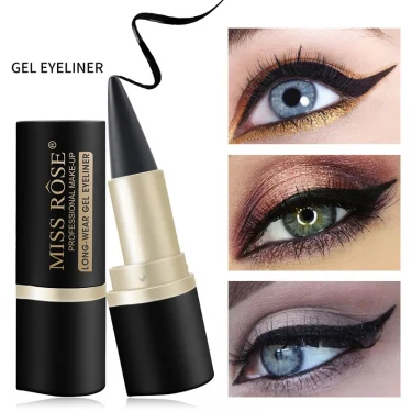 Waterproof eyeliner paste eyeliner quick-drying matte eyeliner single end black solid rich eyeliner pen 3