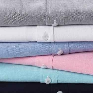 Quality 100% Cotton Oxford Shirt For Mens Long Sleeve Casual Business Regular-Fit Formal Dress Shirts Social Blouse Male Clothes 5