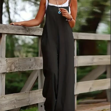 Y2K Summer Simple Pocket Strap Jumpsuit Women Sleeveless Fashion Women's Jumpsuit 6