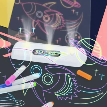 3D Magic Drawing Pad LED Light Colorful Space Ocean Dinosaur Painting Board Kids Educational Toys Grow Playmates Creative Gift 5