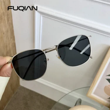 Fashion Metal Square Sunglasses Women Men Stylish Round Sun Glasses Ladies Retro Black Driving Shades UV400 3