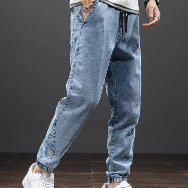 Spring Summer Black Blue Cargo Jeans Men Streetwear Denim Jogger Pants Men Baggy Harem Jean Trousers Plus Size 6XL 7XL 8XL 2