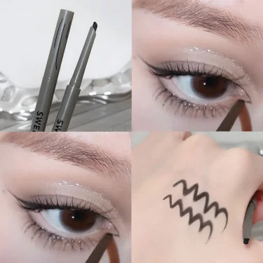Sexy Rose Red Eye Liner Pencil Natural Matte Wine Red Lying Silkworm Eyeliner Easy To Color Waterproof Eye Make Up Cosmetics 1pc 2