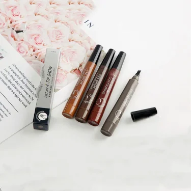 4 Splitted Head Eyebrow Pencil Long Last Smudge Proof Waterproof Sweat Proof High Pigmented Easy Applying Liquid Eyebrow Pencil 6