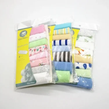 8pcs/pack Newborn Baby Face Towel Baby Wash Cloth Infant Toddler Soft Bath Square Handkerchief Baby Wipe Mouth Washcloth 5