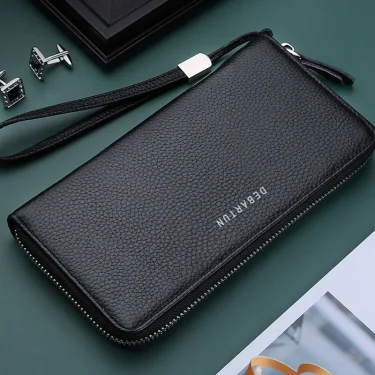 New Color Men`s Long Wallet for Men RFID Blocking Clutch Organizer Zipper Leather Business ID Credit Card Holder Purse 2