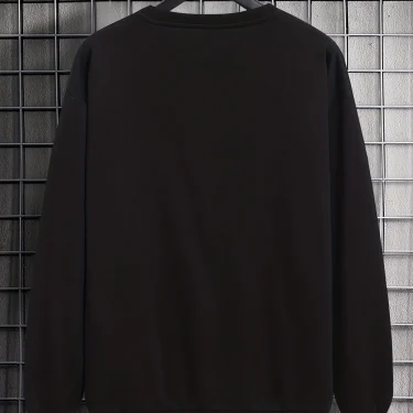 Men's autumn and winter fashionable casual loose Los Angeles letter printed fleece pullover round neck long sleeved sweatshirt 6