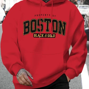 Autumn/Winter Boston Hoodie Design Men's Street Style Sportswear Autumn Casual Hoodie Fashion Round Neck Hoodie 5
