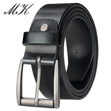 Maikun Genuine Leather Belts For Men For Jeans Trousers Men's Casual Vintage Alloy Pin Buckle Second Layer Leather Belt 2