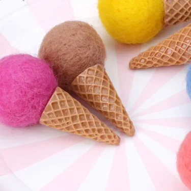 Newborn Felt Ice Cream Props Tiny Baby Girl Boy Photo Shoot Handmade Felt Photography Props Accessories 5