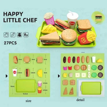 Kids Mini Kitchen Toy Pretends Play Simulated Food Hamburger Cookie Miniature Accessories for Children Girl Educational Gift 3