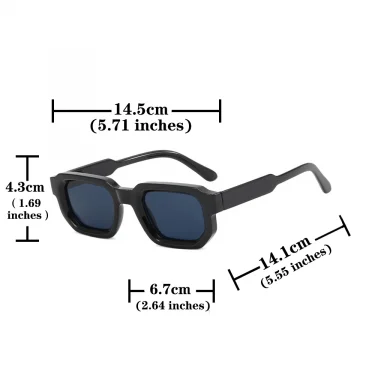Popular Vintage Sunglasses Women Men Square Sun Glasses Punk Polygon Eye Glasses Goggle for Male Female Rectangle Sunglasses ﻿ 6
