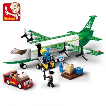 City Cargo Aircraft Plane Storage Airport Airbus Airplane Avion Technical Creative Building Blocks Educational Toys for Children 4