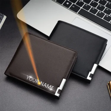 Short Men Wallets Card Holder Photo Holder Slim Male Print Wallet High Quality PU Leather Money Bag New Kpop Small Men's Purse 1