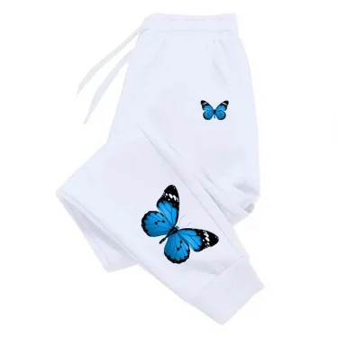 Butterfly Printing Womens Sweatpants Fashion Casual Trend Jogging Trousers Versatile Soft Hot Sales Street Elastic Waist Pants 2