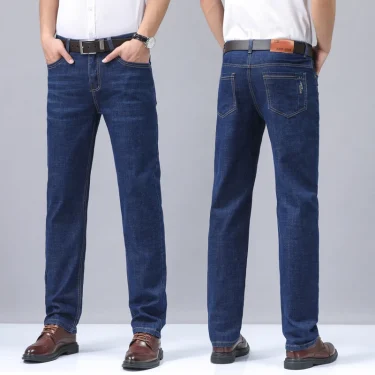Summer new men's micro elastic straight leg denim pants with shape and skin friendly business men's pants in multiple sizes 4