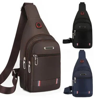 Unisex Canvas Leisure Sports Small Backpack Oxford Cloth One-shoulder Messenger Bag Chest Bag 2