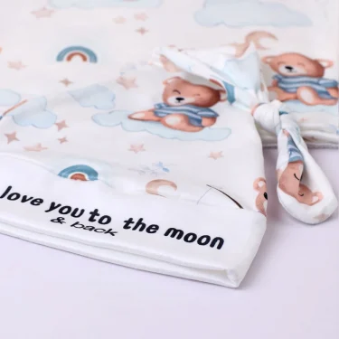 Ylsteed 80*80cm Newborn Photography Wrap with Sleepy Hat Moon Star Newborn Girl Boy Photo Shooting Outfit Infant Picture Props 6