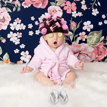 Baby Photo Shooting Accessories Bath Robe Headwrap Plush Bathrobe Towel Infant Costume Photostudio Posing Suit Newborns Shower 4