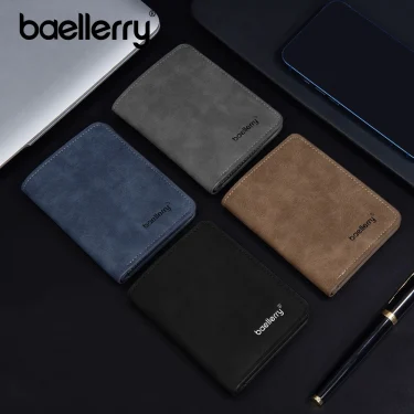 New Simple Slim Men Wallets Top Quality Card Holder Short Male Purses Photo Holder Small Money Clips Wallet For Men 6