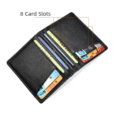 YUECIMIE Super Slim Soft Wallet Genuine Leather Mini Credit Card Holder Wallets Purse Thin Small Card Holders Men Wallet 4