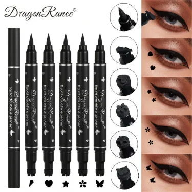 Dragon Ranee Double head Star Seal Eyeliner waterproof non-smudging novice heart plum embellished eye tail eyeliner 1