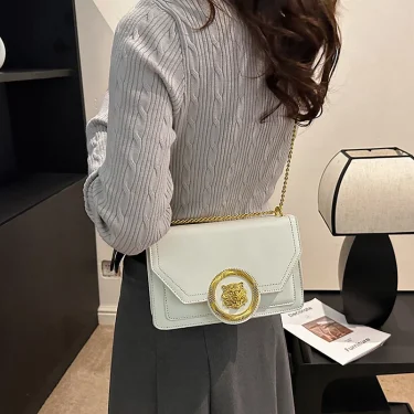 Women's Handbag Fashion Chain Shoulder Bag Trend Leather Crossbody Small Square Bag Ladies Casual Tote Messenger Bag 5