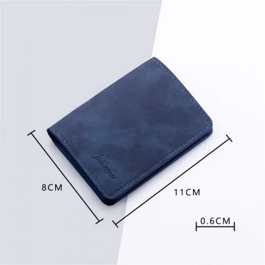 New Style Mini Thin Men Wallet Card Holder Purse Coin Pouch Card Holder Short Vertical PU Leather Wallet Change Money Pouch 6