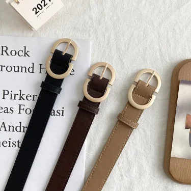 100cm Female Fashion Belt Simple Metal Buckle Belt for Women Black Suit Jeans Clothing Accessories 6
