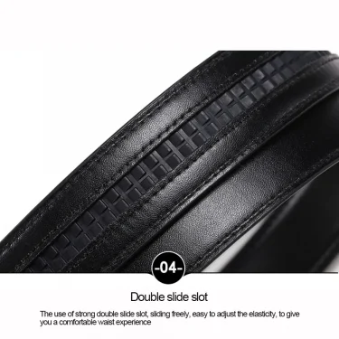 Fashion Lychee Pattern Men's Automatic Buckle Belts No Buckle Belt Men High Quality Belt Male Leather Strap Jeans 3.5cm Belts 6