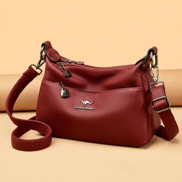 High Quality Soft Genuine Leather Messenger Bag Women Cow Leather Handbag Luxury Satchel Female Shoulder Crossbody Sac Lady Tote 5