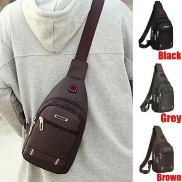 Unisex Canvas Leisure Sports Small Backpack Oxford Cloth One-shoulder Messenger Bag Chest Bag 3