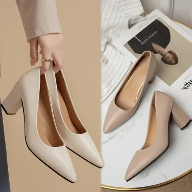 New High Heel Shoes Pointed Shallow Patent Leather High Heels Fashion Elegant Shoes Women Thin Heel Platform Work Shoes Pumps 4
