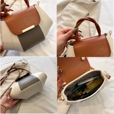High Quality Soft Leather Handbag Women Luxury Purses Female Bag Designer Patchwork Ladies Shoulder Crossbody Bag Sac A Main New 6