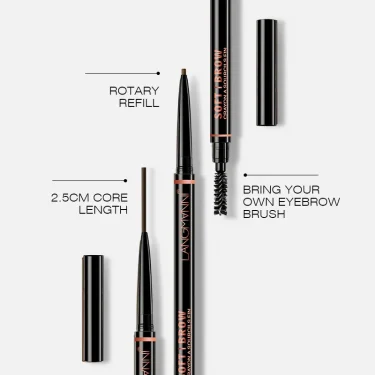 Langmanni Double headed Rotable Eyebrow Pen with a 1.5mm diameter Fine refill Waterproof Wild Eyebrow Pen and Eyebrow Brush 6