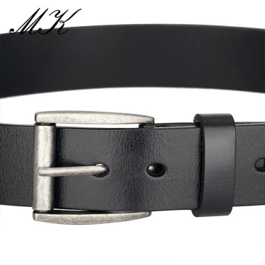 Maikun Genuine Leather Belts For Men For Jeans Trousers Men's Casual Vintage Alloy Pin Buckle Second Layer Leather Belt 4