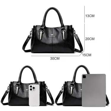 High Quality Cow Leather Ladies Handbags Fashion Luxury Female Messenger Tote Bags Women Genuine Leather Shoulder Crossbody Sac 2