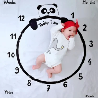Newborn Baby Photography Blanket Monthly Growth Milestone Blanket Photography Props Background Cloth Commemorate Rug 100X100cm 2