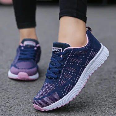 Women Casual Shoes Fashion Breathable Walking Mesh Flat Shoes Sneakers Women Gym Vulcanized Shoes White Female Footwear 3