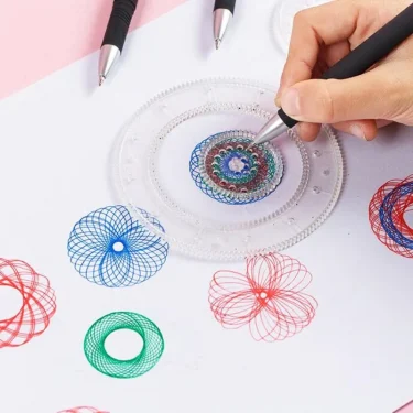 22/4/1PC Spirograph Ruler Drawing Scratch Painting Toys Interlocking Gears Wheels Painting Drawing Accessories Educational Toy 4