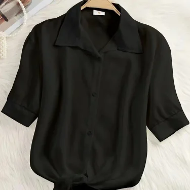New Womens Tops Fashion Women Summer Chiffon Blouse Short Sleeve Casual Shirt White Ropa Mujer Blusas Feminino 2