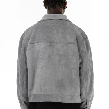 Autumn Jackets Oversize Casual Clothes High Street Pockets Laper Zipper Suede Thick Coat Mens Windbreaker Loose 3