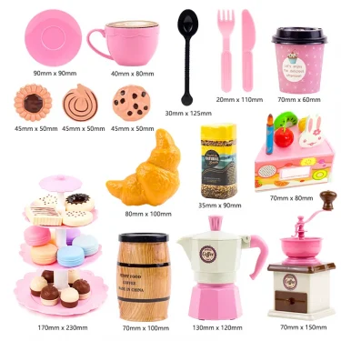Children Toy Food Tea Set Model Girl Simulation Kitchen Coffee Cake Pretend Play Cutting For Kids Play House Birthday Gifts 6